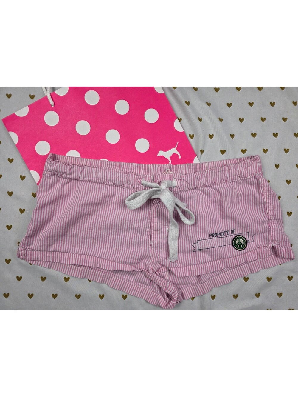 Victorias Secret PINK Vintage Logo Butt UNIVERSITY Sleep Shorts Boxers Pajama XS